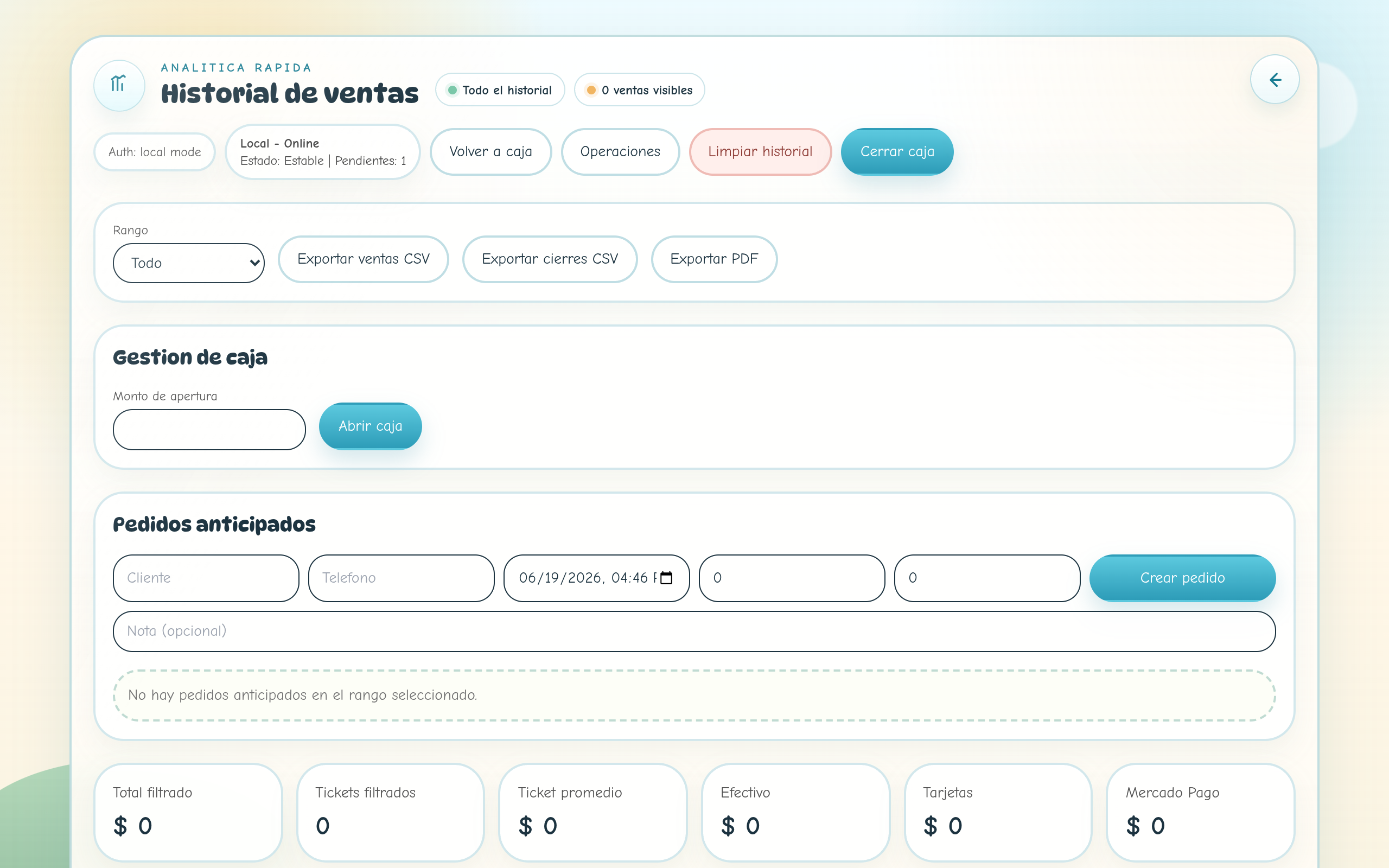 Captura de GastroPOS